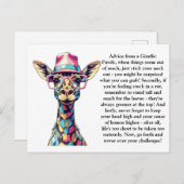 Grappig advies van een Giraffe Briefkaart (Voorkant / Achterkant)