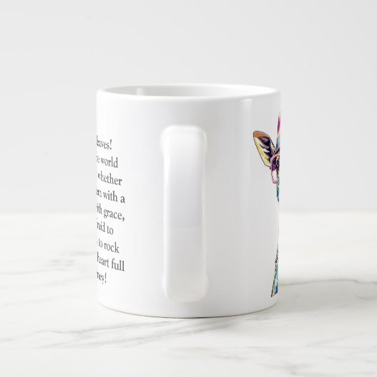 Grappig advies van een Giraffe Grote Koffiekop (Achterkant)