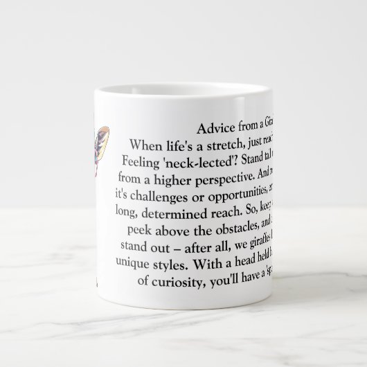 Grappig advies van een Giraffe Grote Koffiekop (Voorkant)