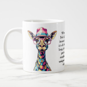 Grappig advies van een Giraffe Grote Koffiekop
