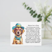 Grappig advies van een hond briefkaart (Staand voorkant)
