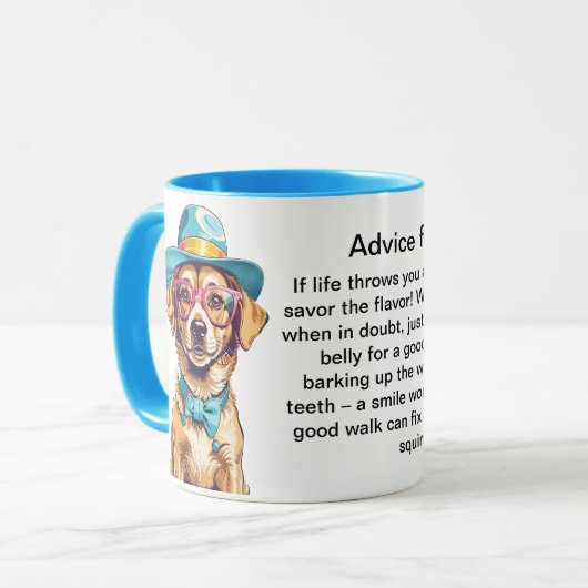 Grappig advies van een hond mok (Voorkant links)
