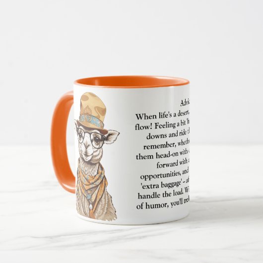 Grappig advies van een kameel mok (Voorkant links)