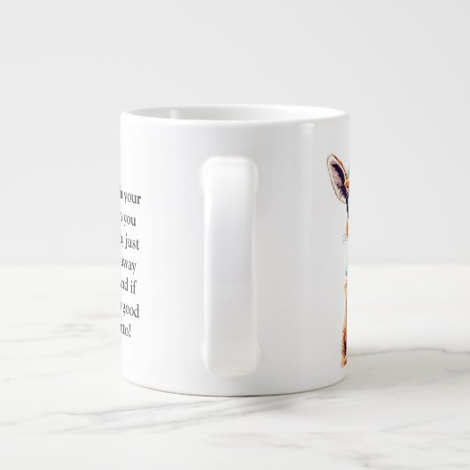 Grappig advies van een kangoeroe grote koffiekop (Achterkant)