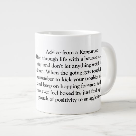 Grappig advies van een kangoeroe grote koffiekop (Voorkant rechts)