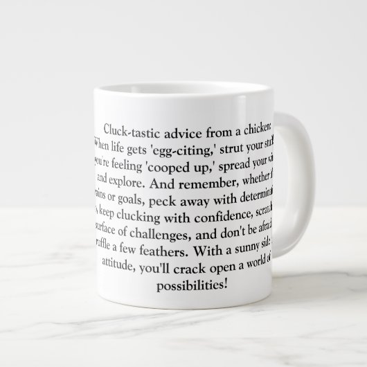Grappig advies van een kip grote koffiekop (Voorkant rechts)