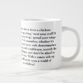 Grappig advies van een kip grote koffiekop (Rechts)