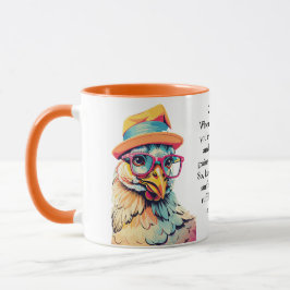 Grappig advies van een kip mok