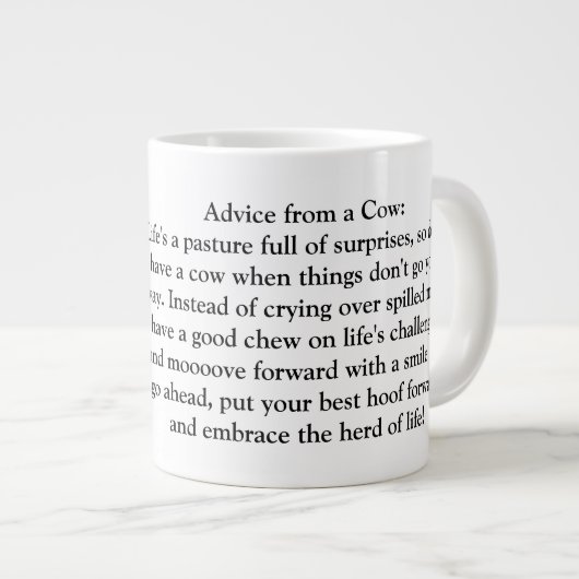 Grappig advies van een Koe Grote Koffiekop (Voorkant rechts)