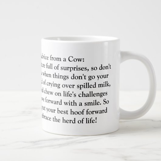 Grappig advies van een Koe Grote Koffiekop (Rechts)