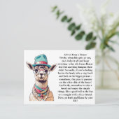Grappig advies van een lama briefkaart (Staand voorkant)