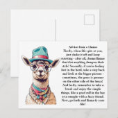 Grappig advies van een lama briefkaart (Voorkant / Achterkant)