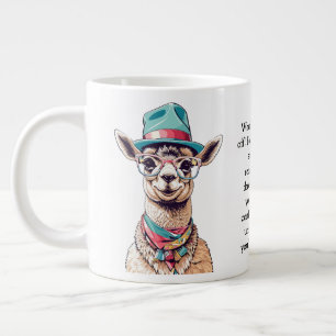 Grappig advies van een lama grote koffiekop