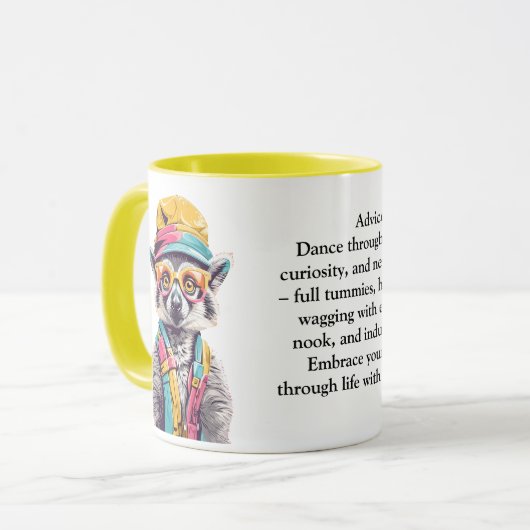 Grappig advies van een Lemur Mok (Voorkant links)