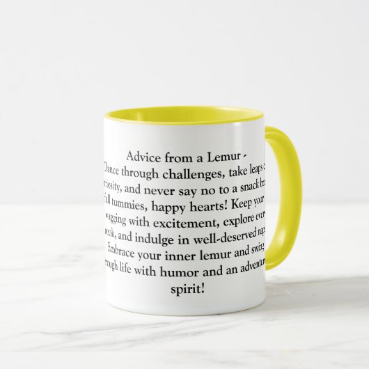 Grappig advies van een Lemur Mok (Voorkant rechts)