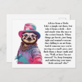 Grappig advies van een luiaard briefkaart (Voorkant / Achterkant)