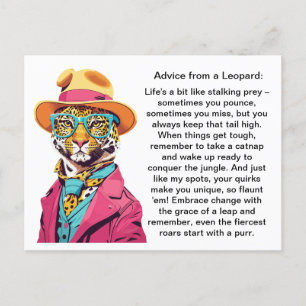 Grappig advies van een luipaard briefkaart