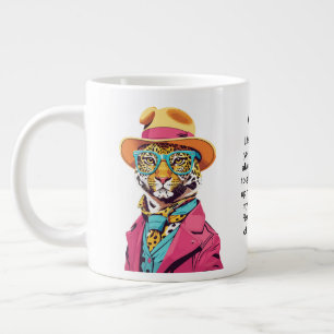 Grappig advies van een luipaard grote koffiekop