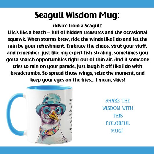 Grappig advies van een meeuw mok