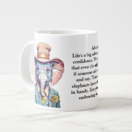 Grappig advies van een olifant grote koffiekop