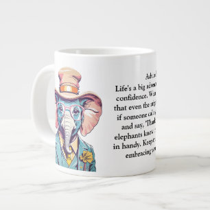 Grappig advies van een olifant grote koffiekop