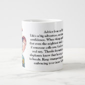 Grappig advies van een olifant grote koffiekop (Voorkant)