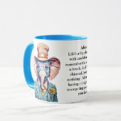 Grappig advies van een olifant mok (Voorkant links)