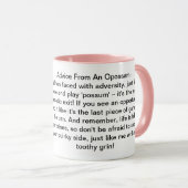 Grappig advies van een oppossum mok (Voorkant rechts)