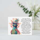 Grappig advies van een pauw briefkaart (Staand voorkant)