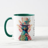 Grappig advies van een pauw mok (Links)