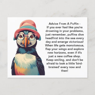 Grappig advies van een puffin briefkaart