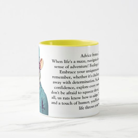Grappig advies van een rat mok (Midden)