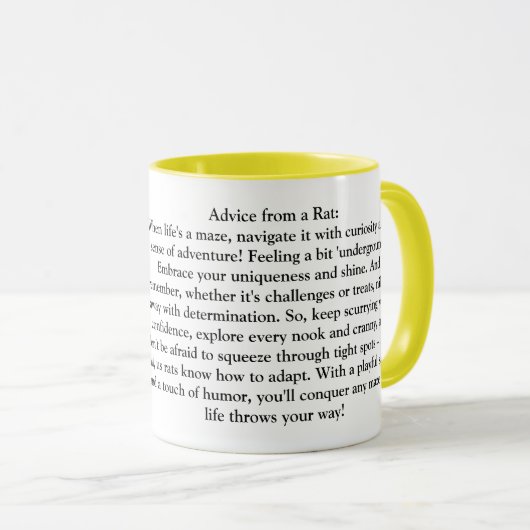Grappig advies van een rat mok (Voorkant rechts)