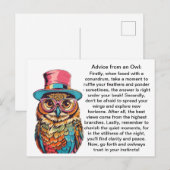 Grappig advies van een uil briefkaart (Voorkant / Achterkant)