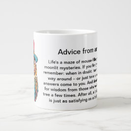 Grappig advies van een uil grote koffiekop