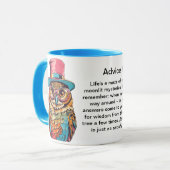 Grappig advies van een uil mok (Voorkant links)