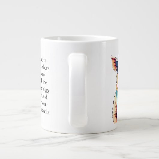 Grappig advies van een varken grote koffiekop (Achterkant)