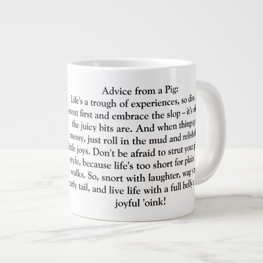 Grappig advies van een varken grote koffiekop (Voorkant rechts)