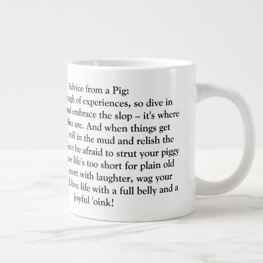 Grappig advies van een varken grote koffiekop (Rechts)