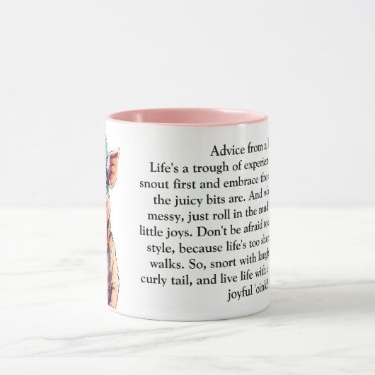 Grappig advies van een varken mok (Midden)