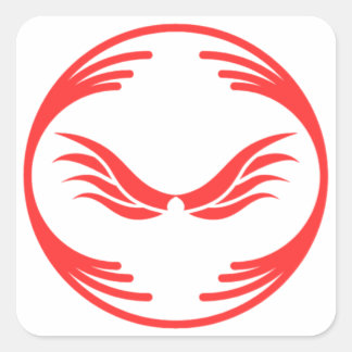 Grappig afbeelding in het midden van een grappig o vierkante sticker