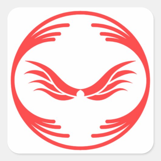 Grappig afbeelding in het midden van een grappig o vierkante sticker (Voorkant)