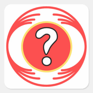 Grappig afbeelding in het midden van een grappig o vierkante sticker
