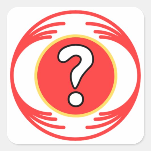 Grappig afbeelding in het midden van een grappig o vierkante sticker (Voorkant)