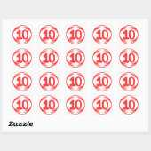 Grappig afbeelding in het midden van een grappig o vierkante sticker (Vel)