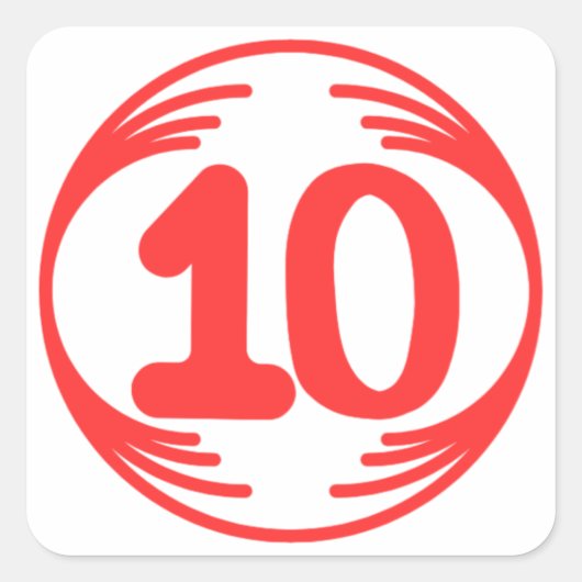 Grappig afbeelding in het midden van een grappig o vierkante sticker (Voorkant)