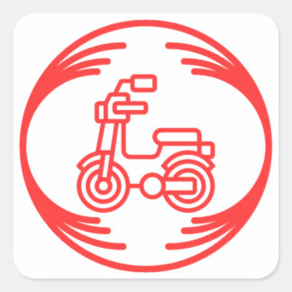 Grappig afbeelding in het midden van een grappig o vierkante sticker