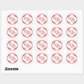 Grappig afbeelding in het midden van een grappig o vierkante sticker (Vel)