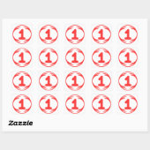 Grappig afbeelding in het midden van een grappig o vierkante sticker (Vel)