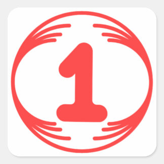Grappig afbeelding in het midden van een grappig o vierkante sticker
